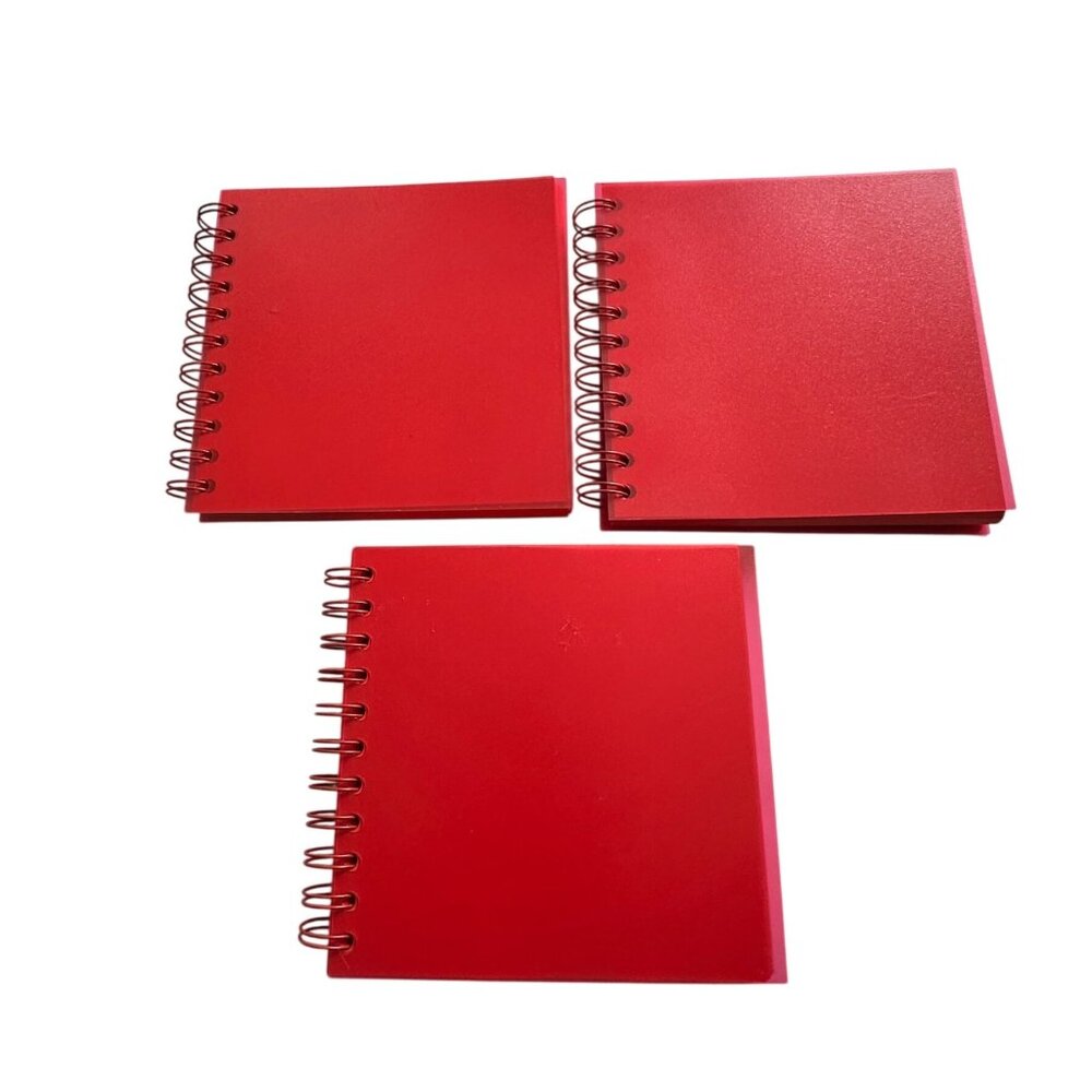 Vintage Ordning & Reda Red Spiral Notebook Set of 3, Scandinavian Design NOS